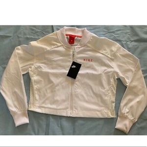 Nike Women's Mesh-Trimmed Cropped Bomber Jacket  S